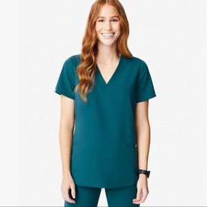 FIGS WOMENS SCRUB TOP CASMA CARIBBEAN BLUE XS